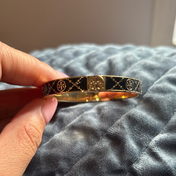 Tory Burch Jewelry - Tory Burch Gold and Black Enamel Bangle NWOT